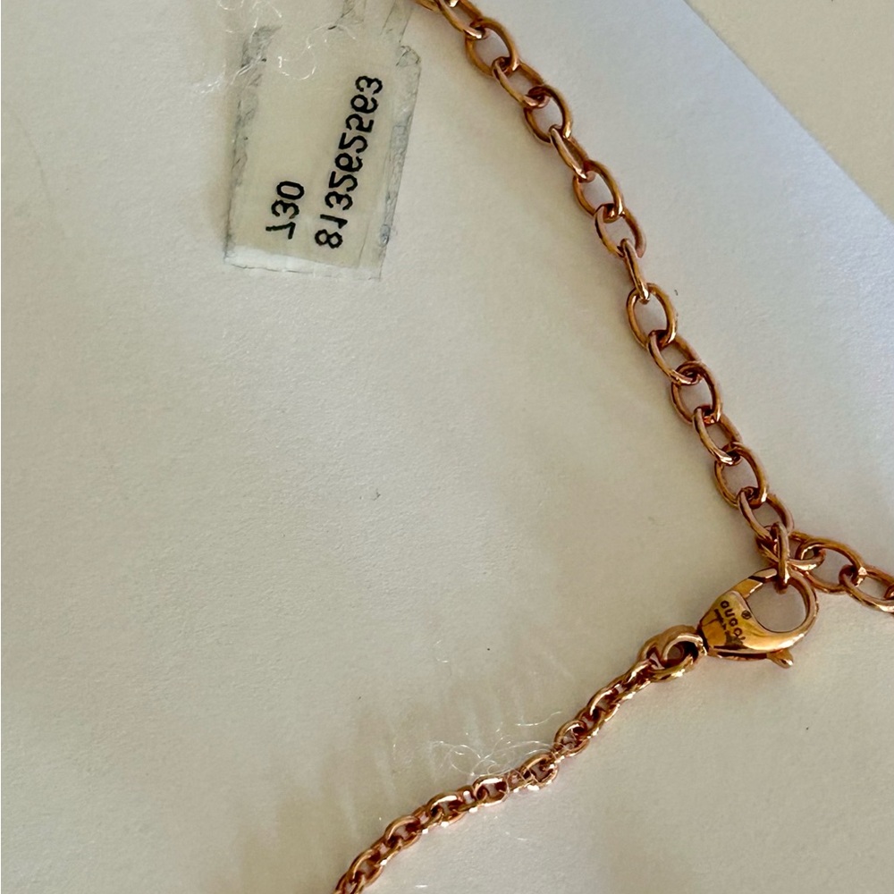 🩷🩷🩷GUCCI Crystal Logo Necklace + Ring Set • Rose Gold • Pavé Bling - Picture 9 of 14